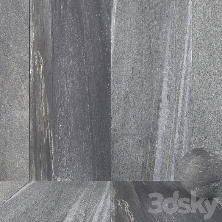 Stone Wall Santorini Gray Set 1 3DS Max Model