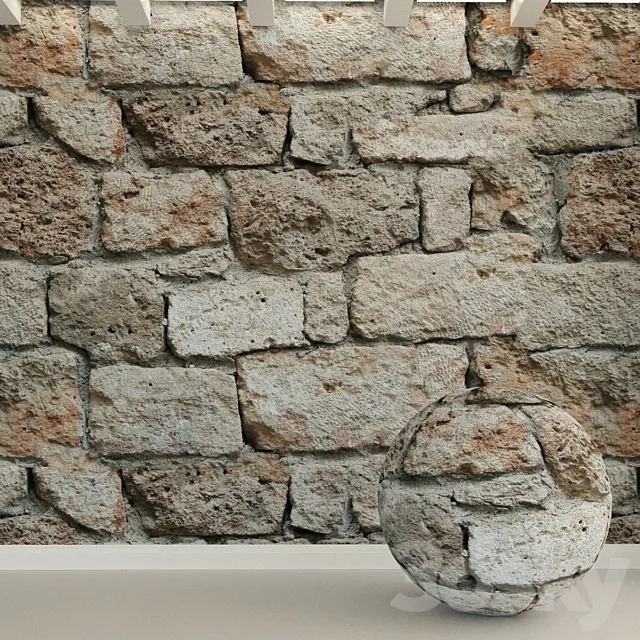 Stone wall. Stone block. 144 3DS Max Model