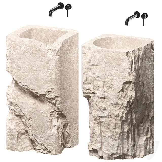 stone wash basin set6 3DS Max Model