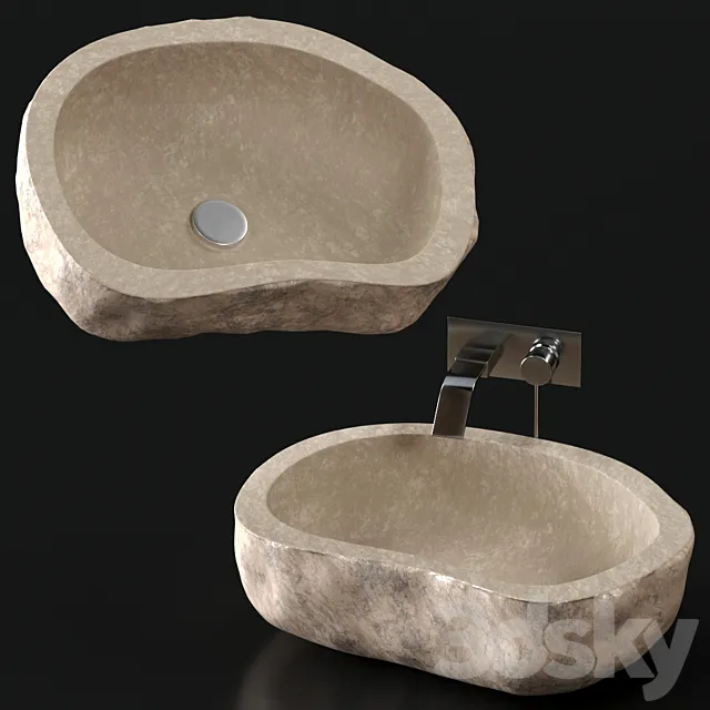 Stone washbasin. 3ds Max