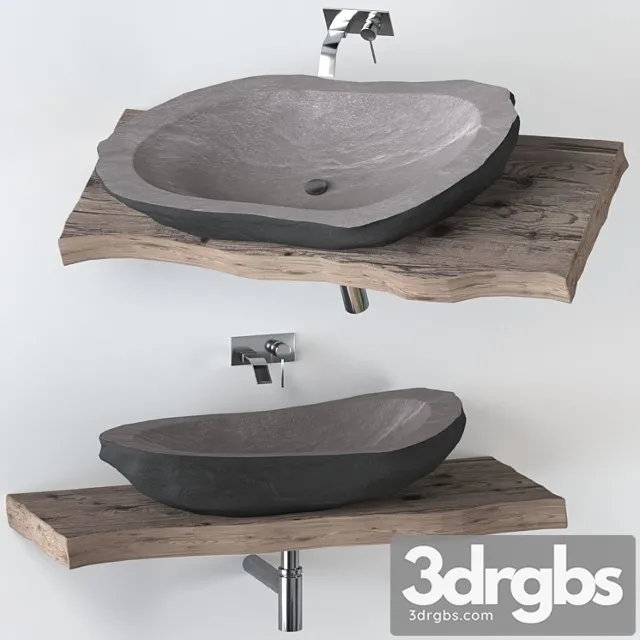 Stone washbasin with slab top 2