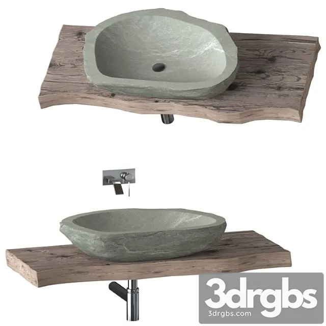 Stone washbasin with slab top 5