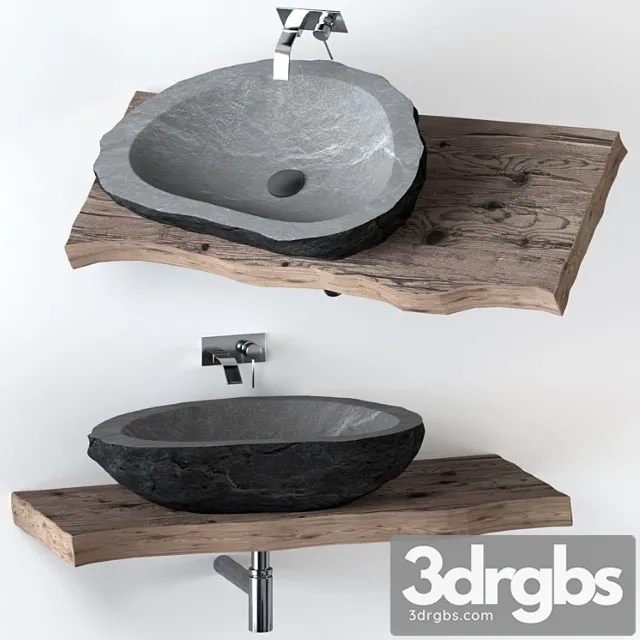 Stone washbasin with slab top