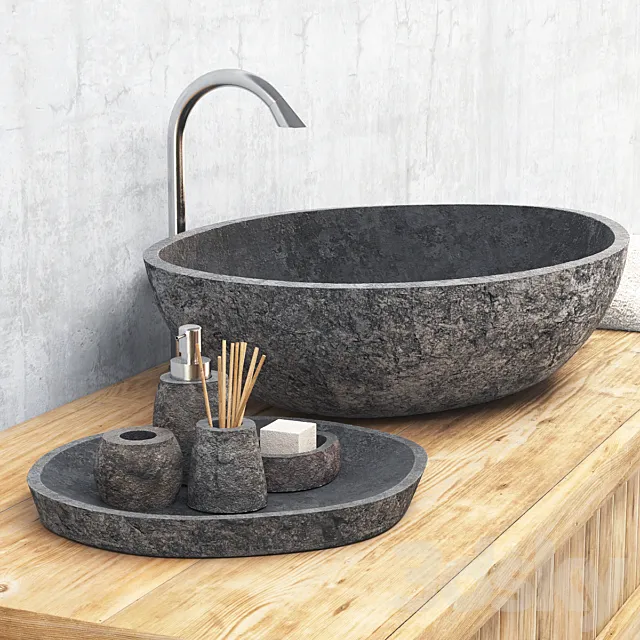 Stone washing _ Stone washbasin 3ds Max