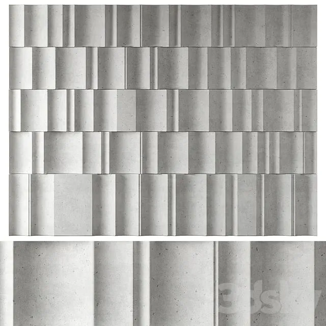 Stone Wave Wall Panel 3dsMax Model