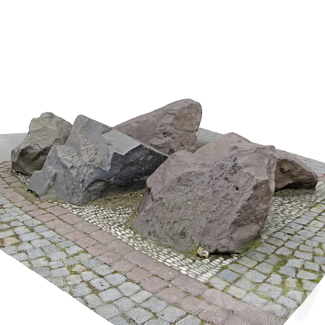 Stones for the city park 3DS Max Model