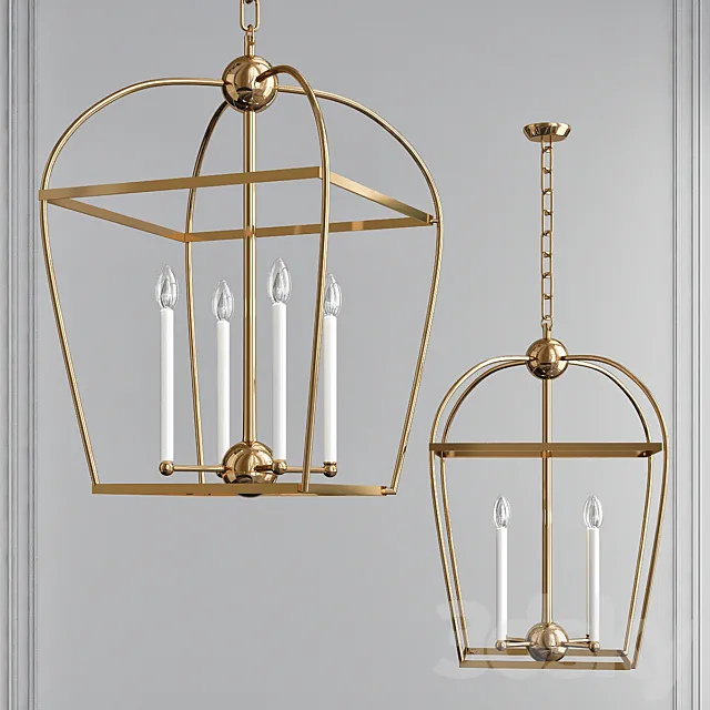 Stonington Antique Gild 4 Light Chandelier by Chapman & Myers 3ds Max