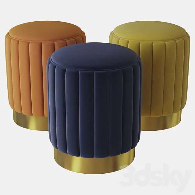 stool allegra eichholtz 3ds Max