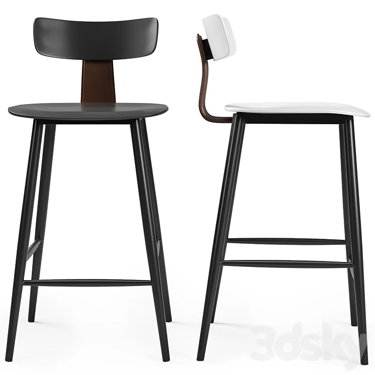 Stool Group Semi-bar chair ANT 3DS Max Model