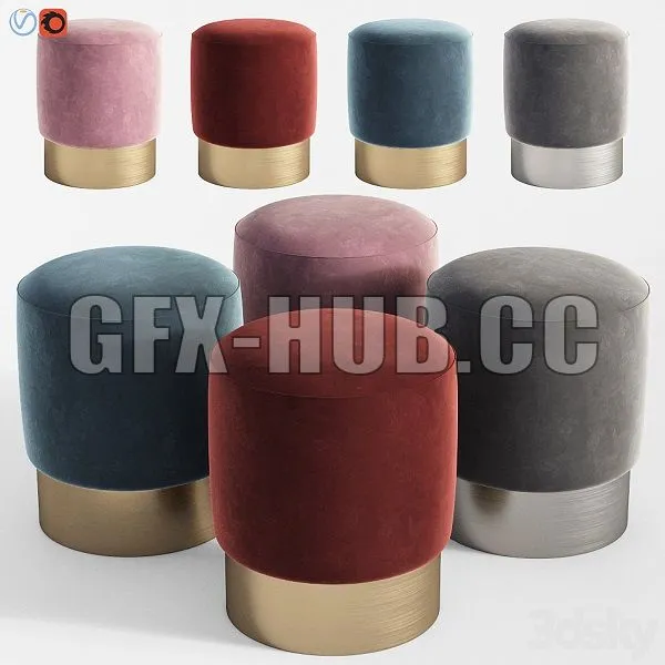 Stool Pall Mall Eichholtz 3dsMax Model