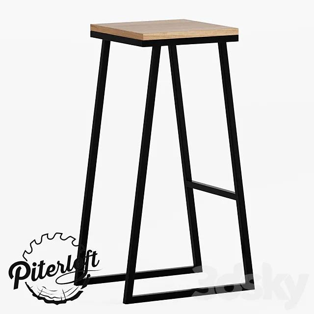 Stool Valtsar in loft style 3DS Max Model