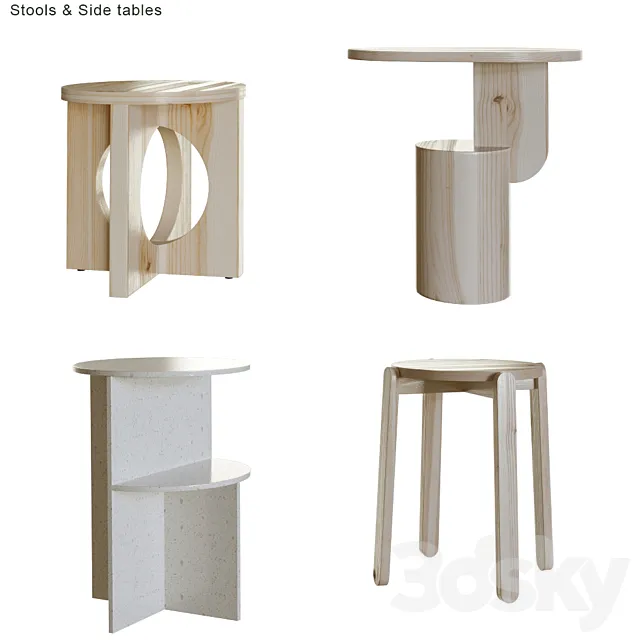 Stools & Side tables # 1 3ds Max