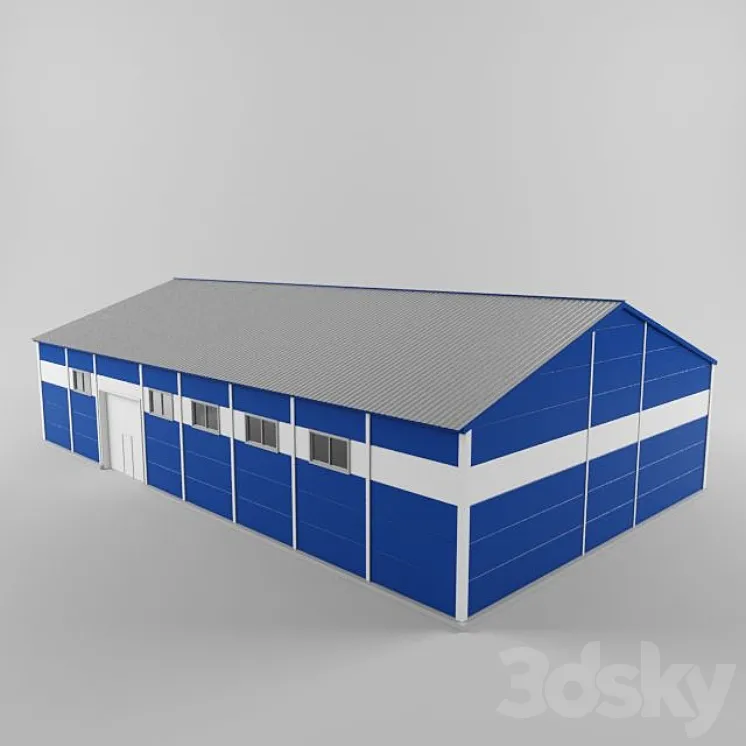Storage buildings (hangars) from sandwich panels 3DS Max