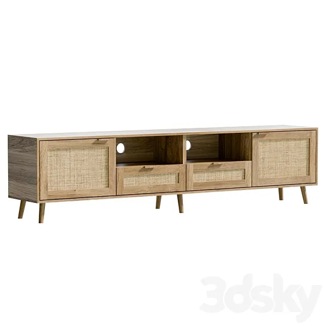 Storage Rattan TV Cabinet 3dsMax Model