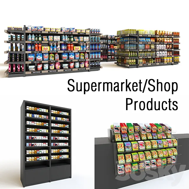 Store Shop Supermarket Products Rack 3DSMax File