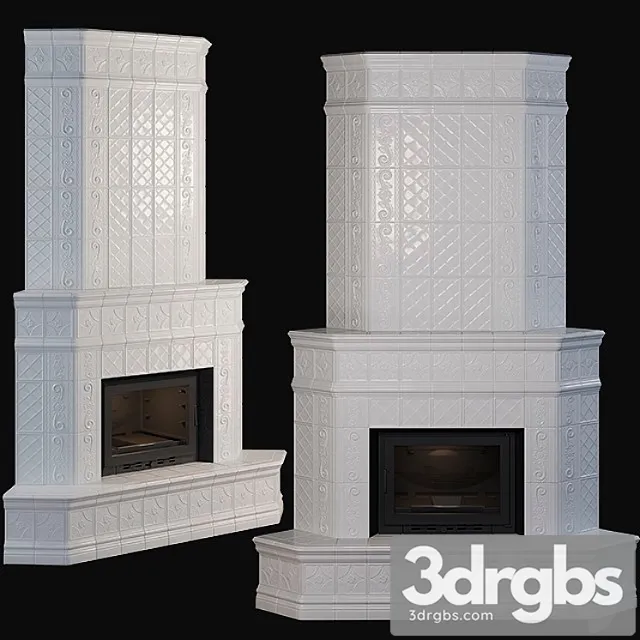 Stove – corner fireplace with tiles 3dsmax Download