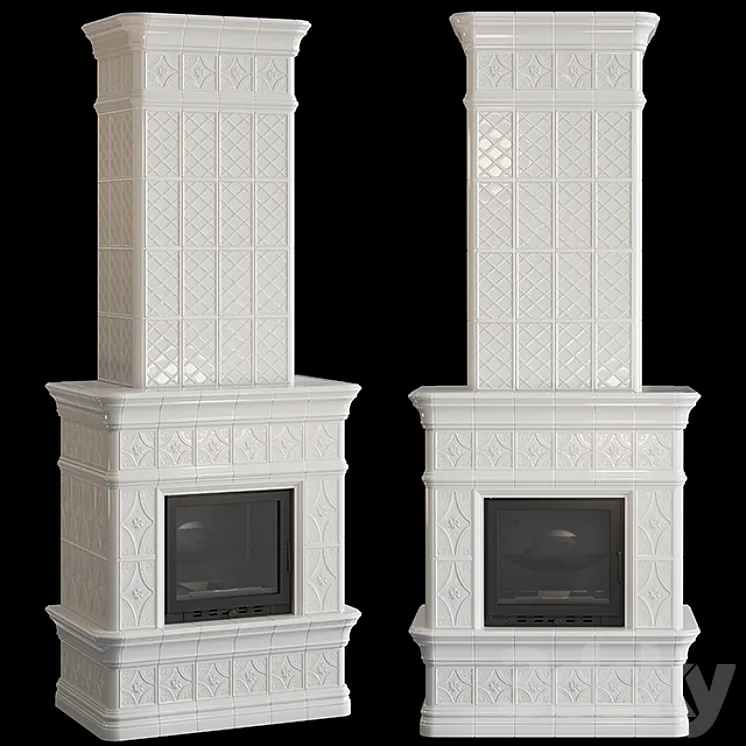 Stove – fireplace with tiles 3DS Max