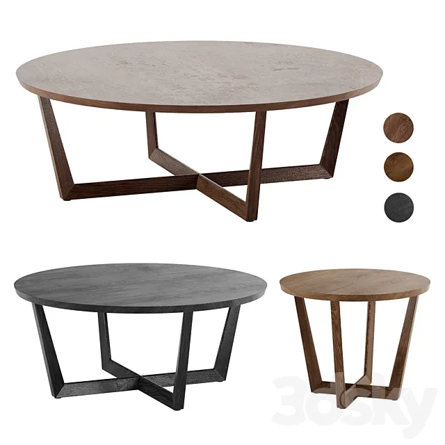 Stowe Round Coffee Table West Elm 3DSMax File