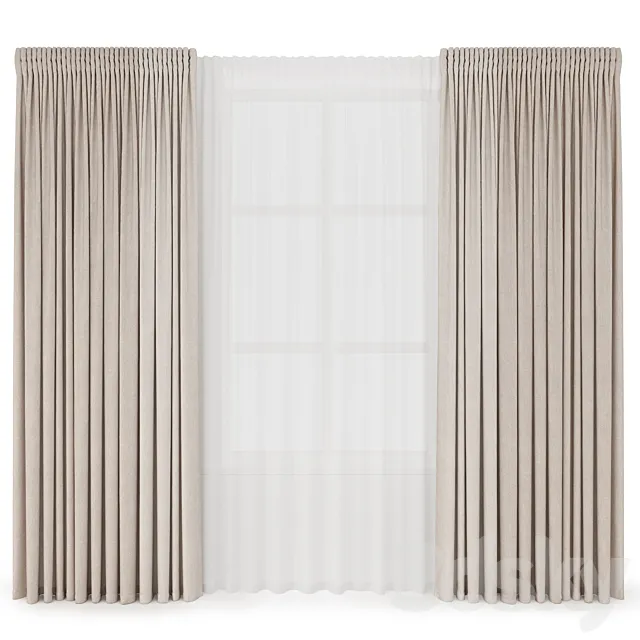 straight blackout curtains 3ds Max