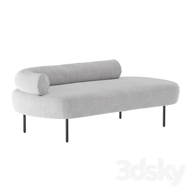 Straight Sofa Gray Adelaide 3DSMax File