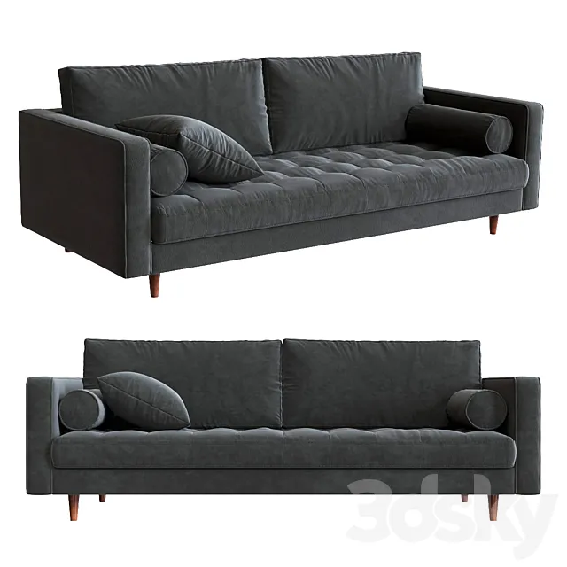 Straight sofa three-seater Article Sven 3ds Max