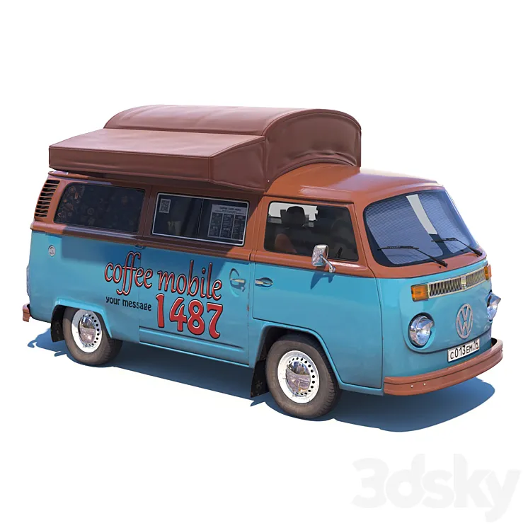 Street coffee car Volkswagen 3DS Max