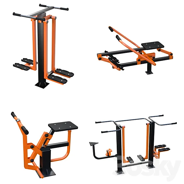 Street fitness equipment 03 3DS Max Model