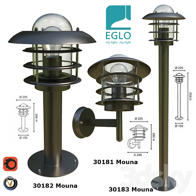 Street lights Mouna Eglo 3ds Max