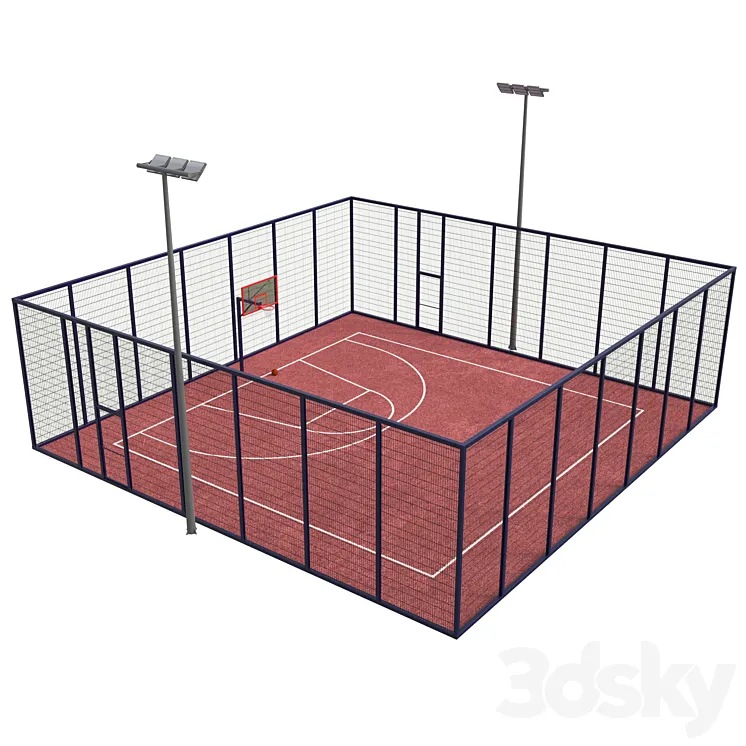Streetball field 3DS Max