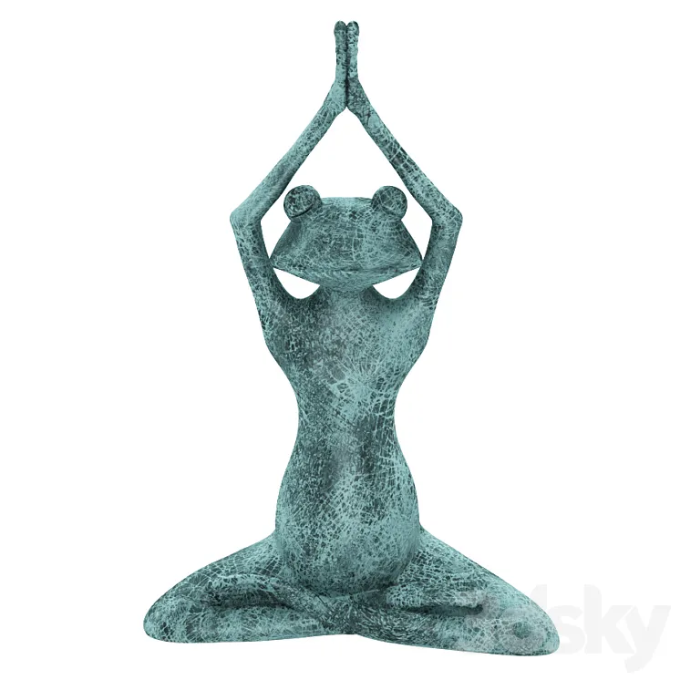 Stretching Yoga Frog Figurine 3DS Max