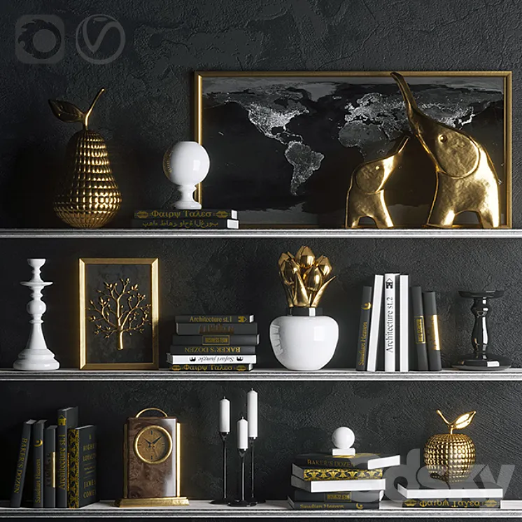 Strict in gold (decor) 3DS Max