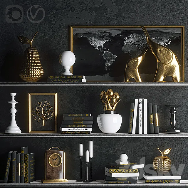 Strict in gold (decor) 3DSMax File