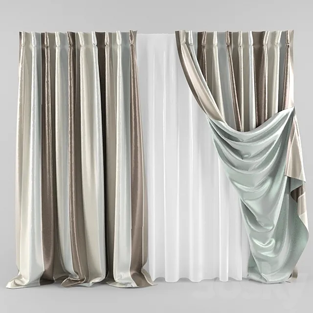 striped curtains 3DSMax File