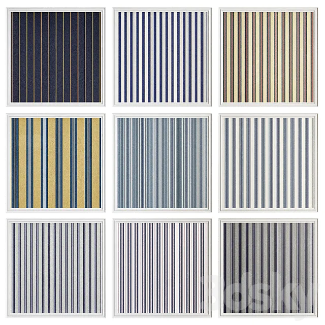 Stripes blue wallpaper 3DS Max Model