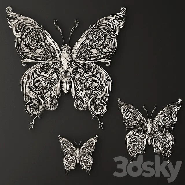 Stucco butterfly decor. 3DS Max Model