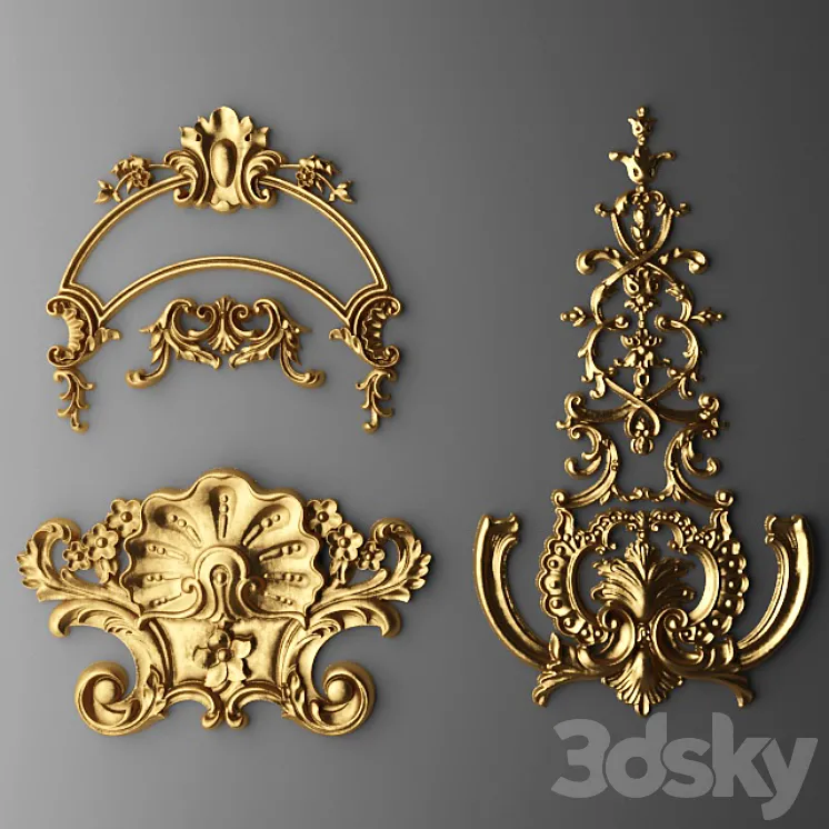 Stucco cartouche 3DS Max