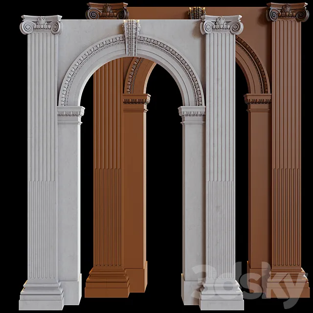 Stucco column arch 3DS Max Model