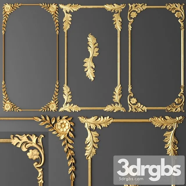 Stucco Decor Gold Luxury 3dsmax Download