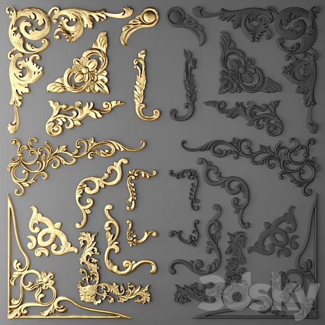 Stucco decor. Set. 3DS Max Model