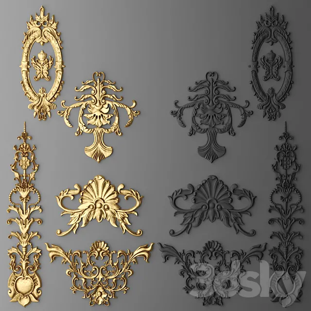 Stucco decor. Set. 3ds Max