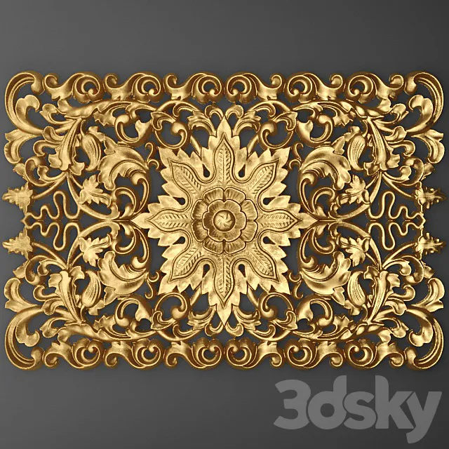 Stucco molding carving pattern grill 3ds Max