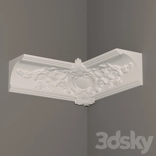 Stucco molding cornice 3ds Max