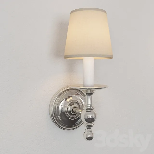 Studio Classic Single Sconce in Polished Nickel by Visual Comfort SL2815PN 3DS Max Model