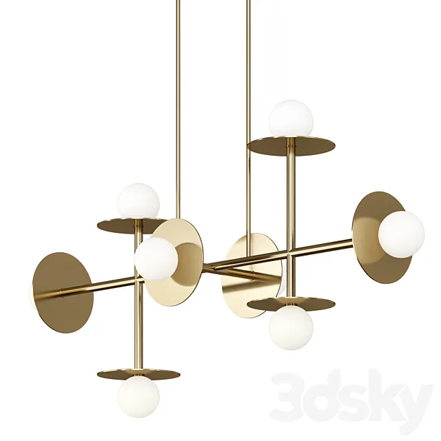 Studio Nodes 8 Light Linear Chandelier | Chandelier 3dsMax Model