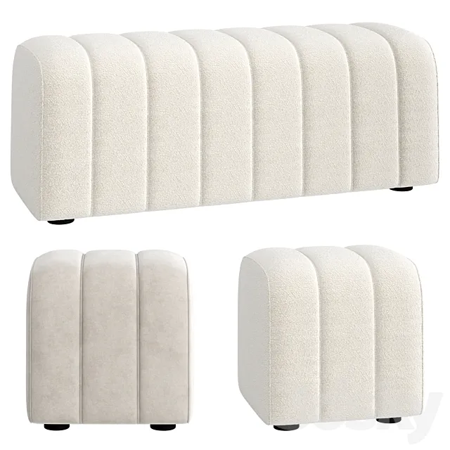 STUDIO Pouf and Bench 3DS Max Model