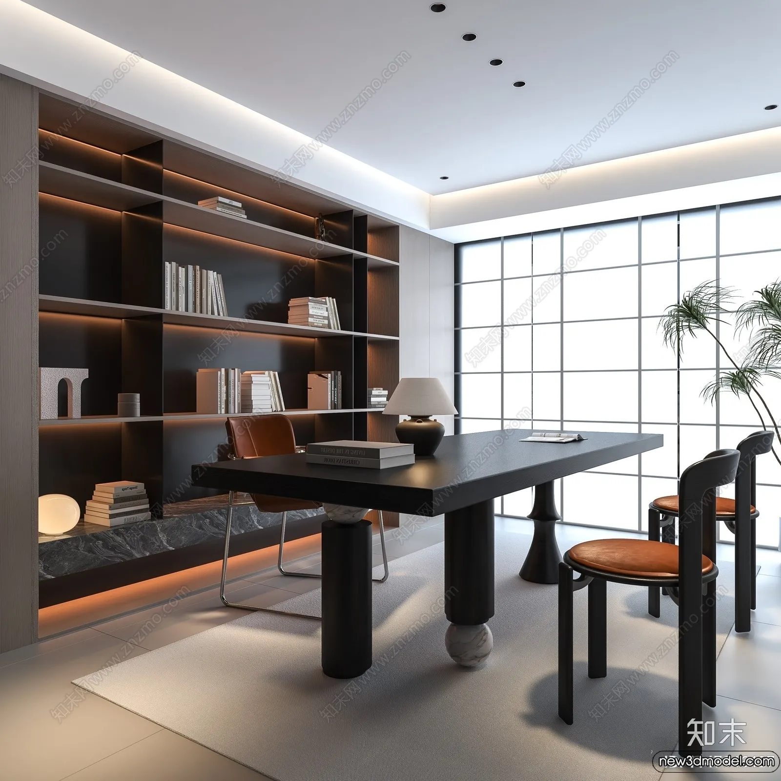 Study and Work Space – 3D Models – 3D Interior Scene – 030