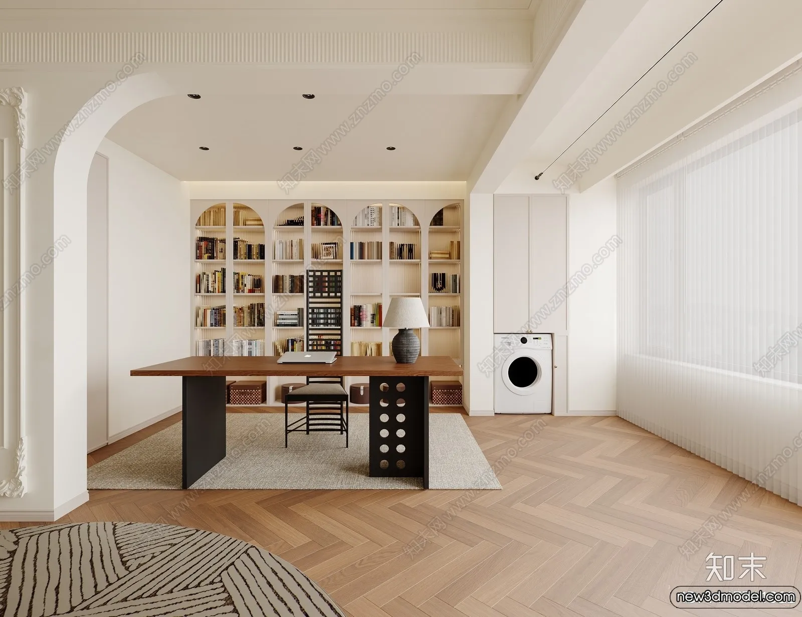 Study and Work Space – 3D Models – 3D Interior Scene – 031