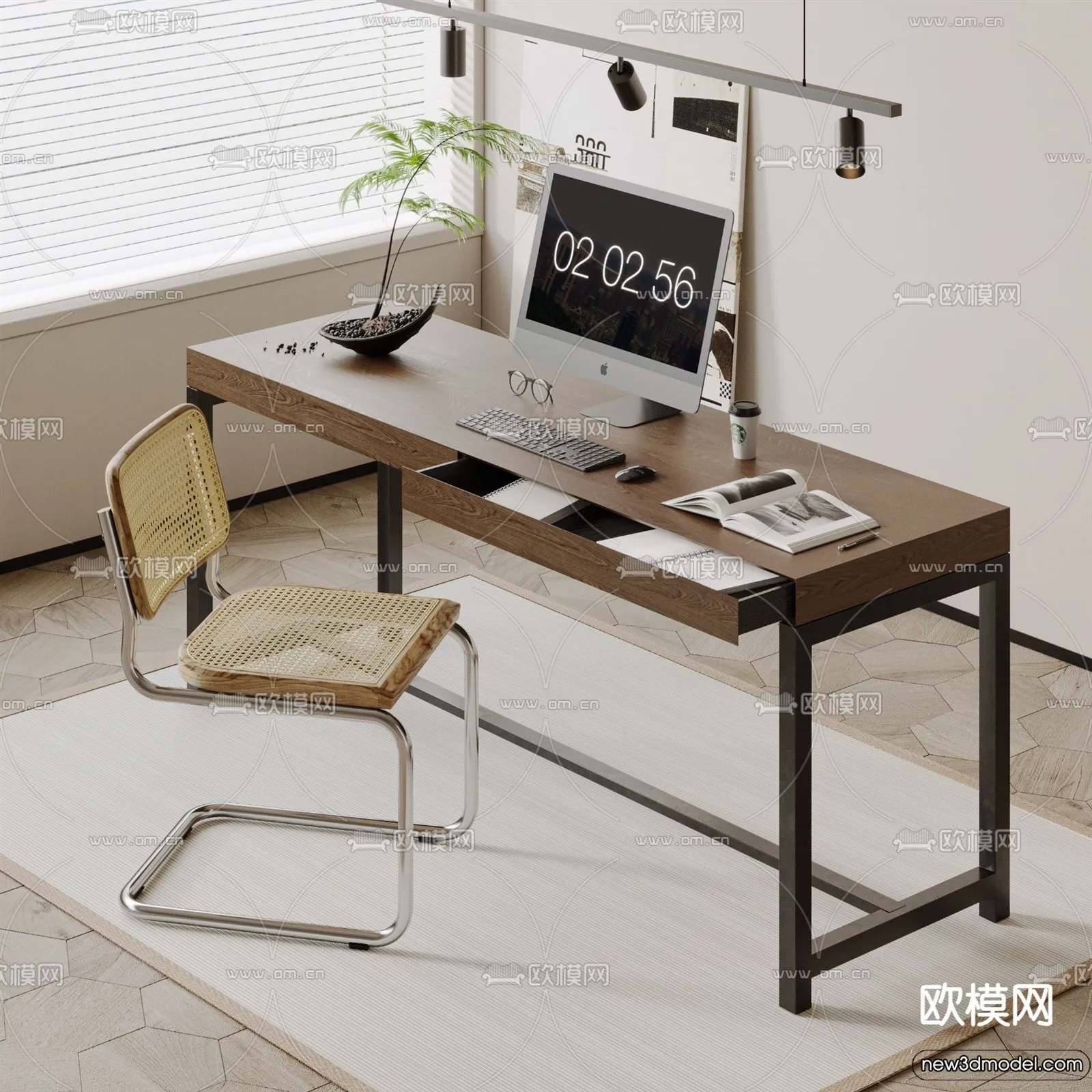 Study and Work Space – 3D Models – 3D Interior Scene – 040