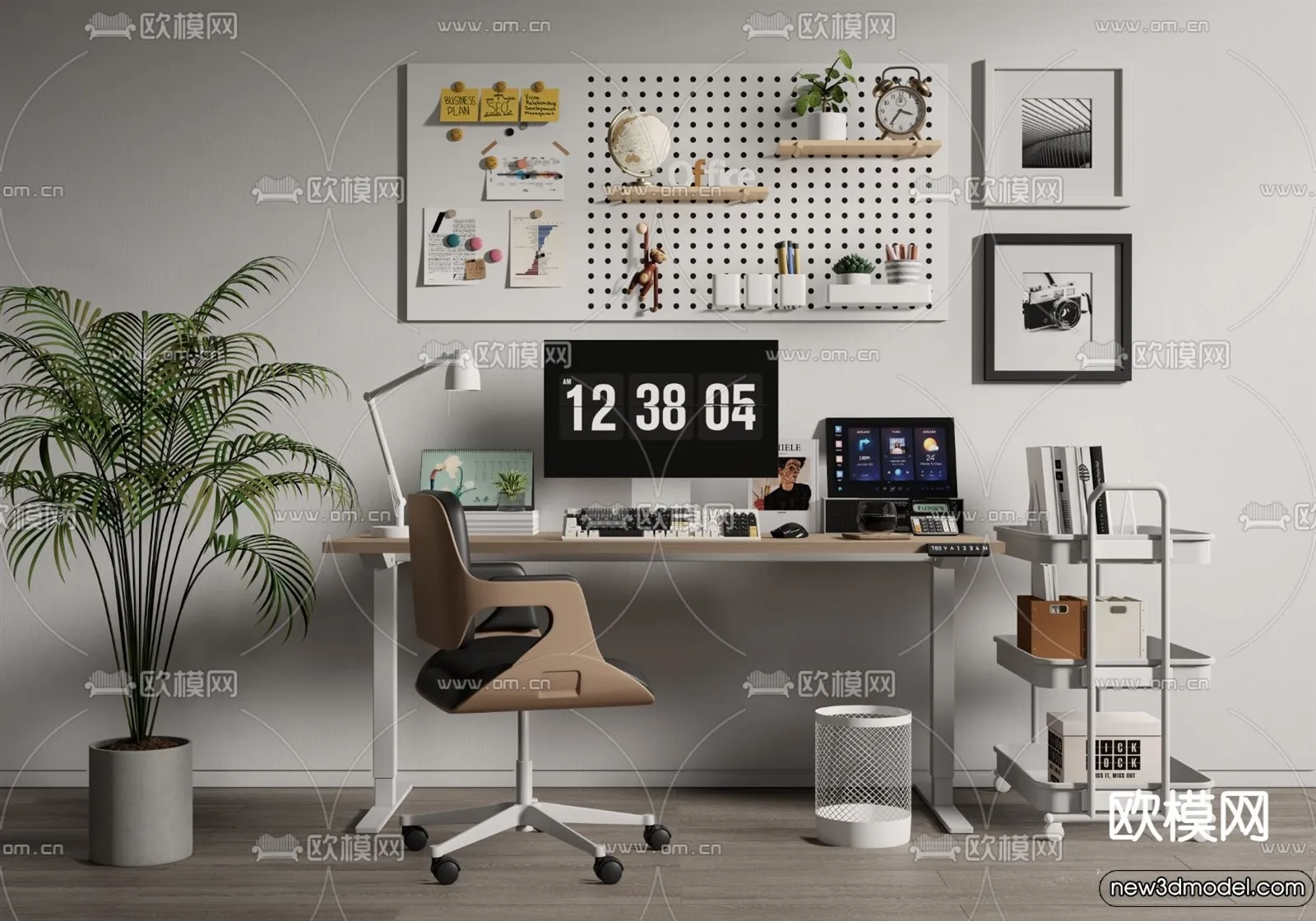 Study and Work Space – 3D Models – 3D Interior Scene – 054