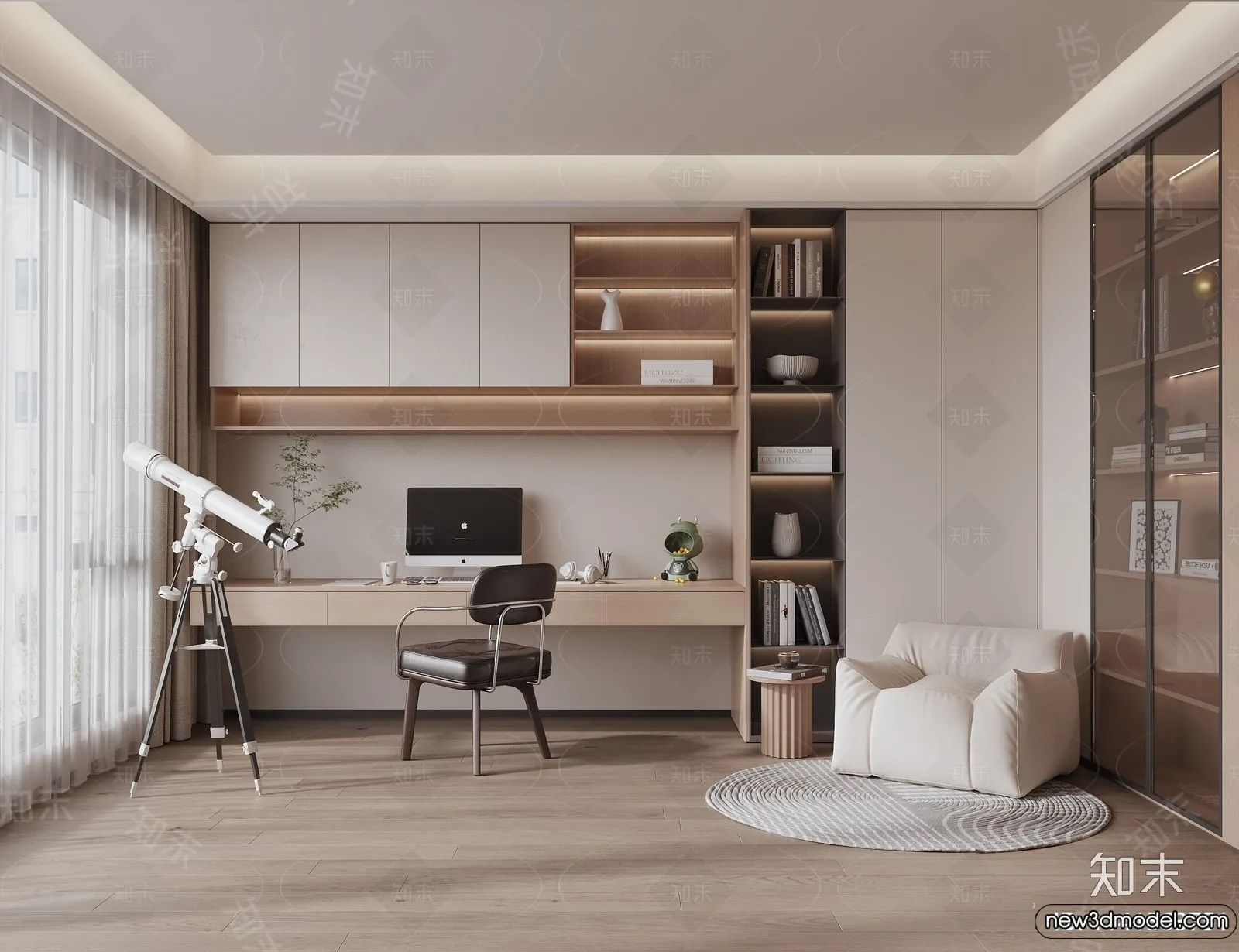 Study and Work Space – 3D Models – 3D Interior Scene – 064